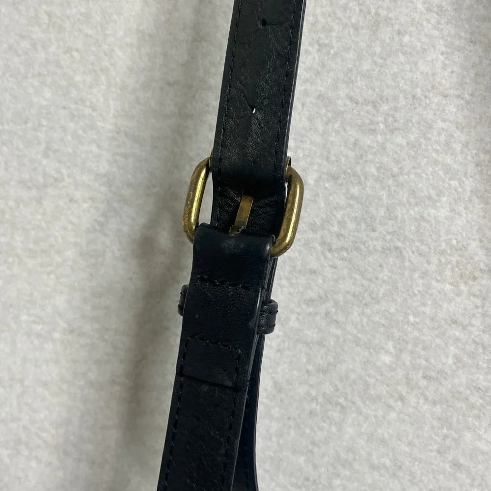 American Leather Co Black Leather Crossbody Bag Adjustable Strap - Picture 4 of 4